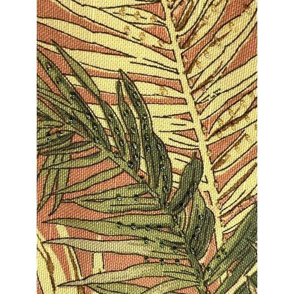 VtgTalbots Dress Hawaiian Tropical Sheath Beaded Monkey V Neck Size 8 - Picture 13 of 16